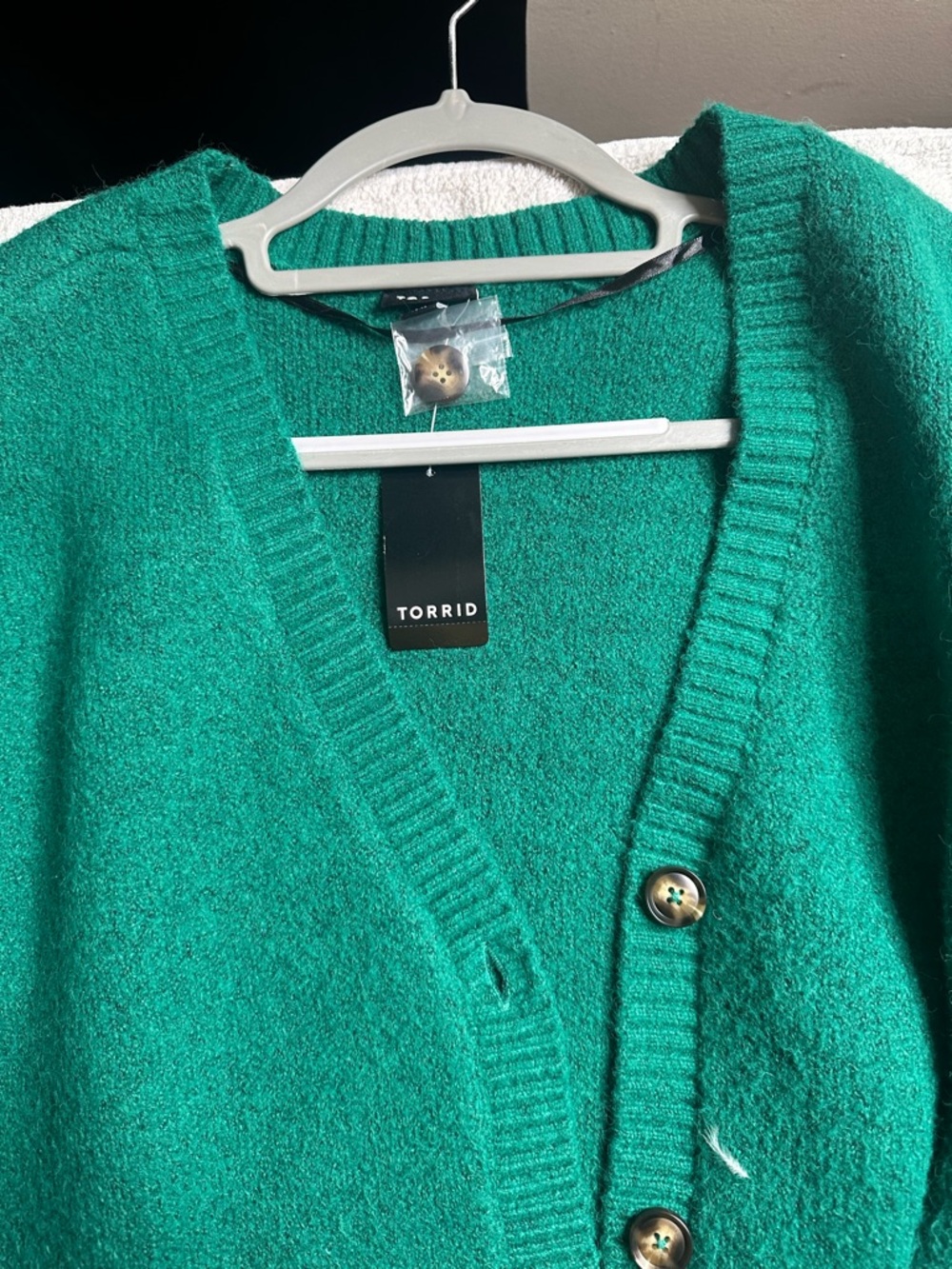 torrid Teal Green Button-Up V-Neck Cardigan